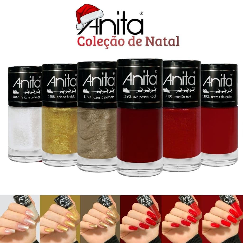 Anita Kit 6 Esmaltes Nova Coleção Tempo De Celebrar Natal Sortidas