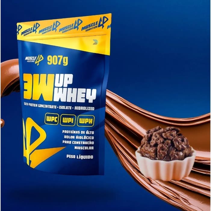 Whey Protein 3w 100% Puro 24g De Proteína / 907g Muscle Up Nutrition - CHOCOMALTINE