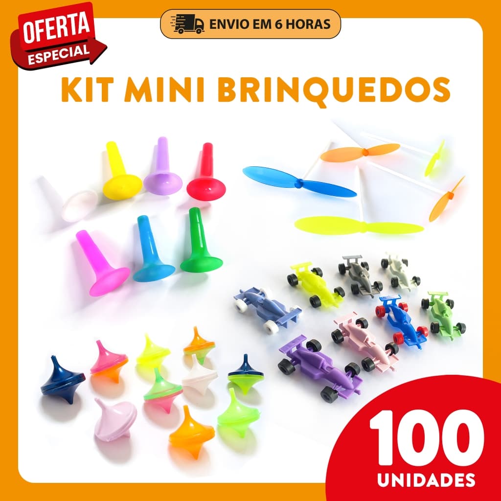 Kit 100 Mini Brinquedos para Festa – Aniversário, Lembrancinha, Sacolinhas Surpresa, Brindes e Natal