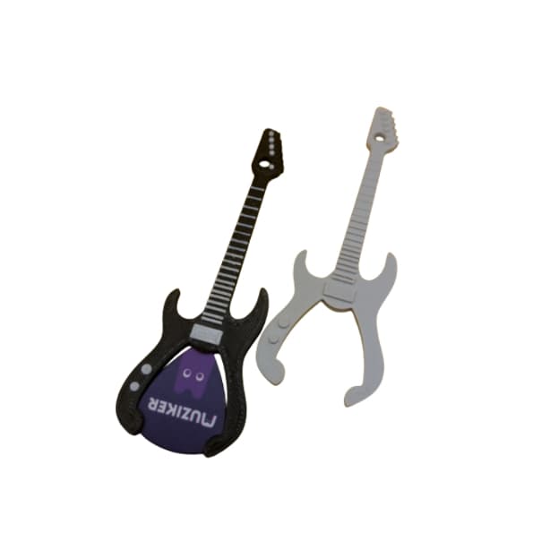 Chaveiro Porta-Palheta em Formato de Guitarra