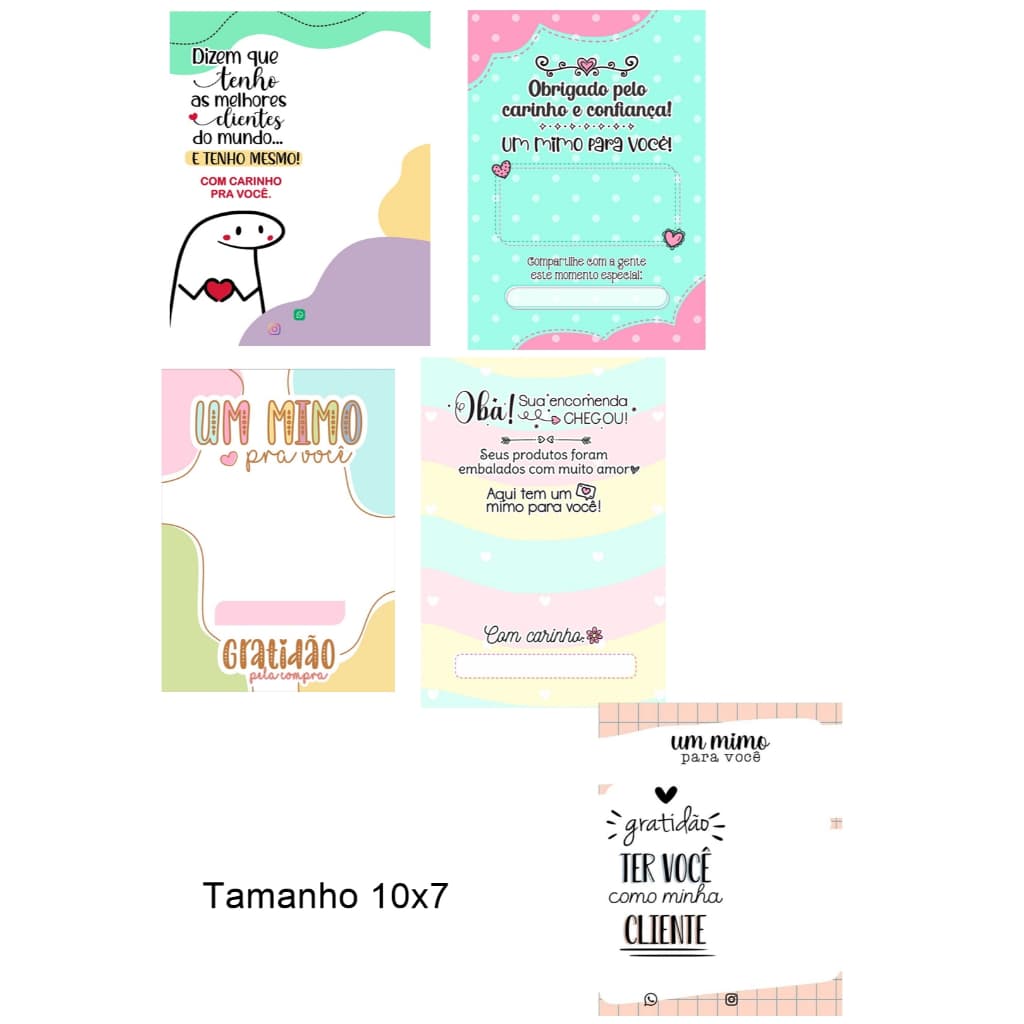 Card pra bala pra cliente 30 UNIDADES