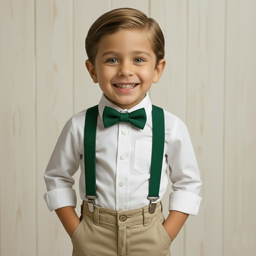 Kit Suspensório + Gravata Borboleta Infantil Pajem Batizado