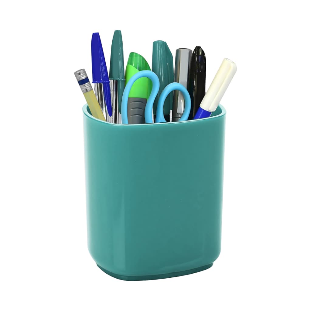 Porta Lápis Caneta Jumbo Organizador Mesa Plástico Materiais Escritório Porta Objetos Multiuso Acrimet Cor: Verde Sólido