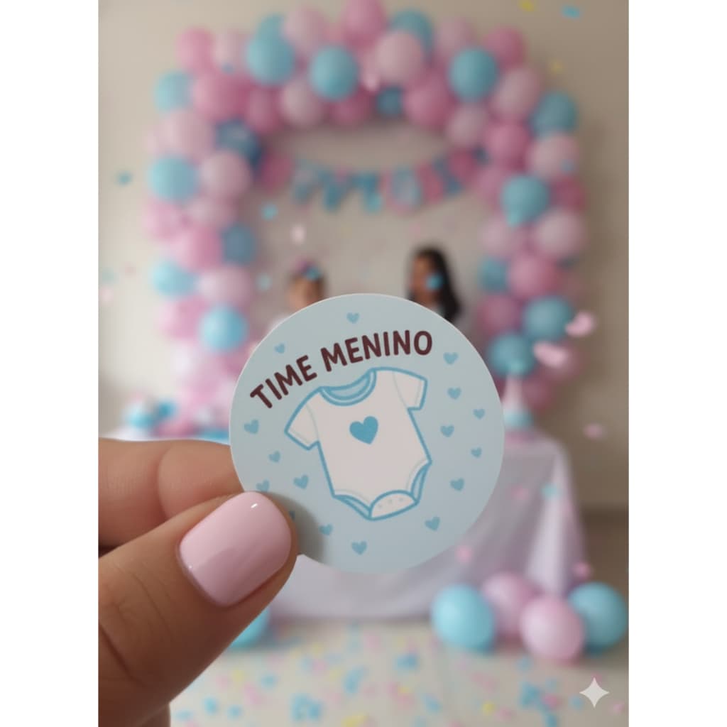🎉 Adesivo Chá Revelação – Time Menino / Time Menina