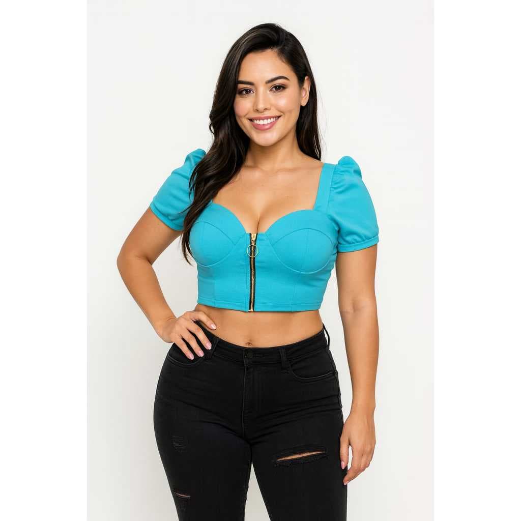 Cropped Blusinha ,Cropped Com Ziper Na Frete,Blusinha Cropped , Cropped Com Bojo ,Cropped Com Manguinha