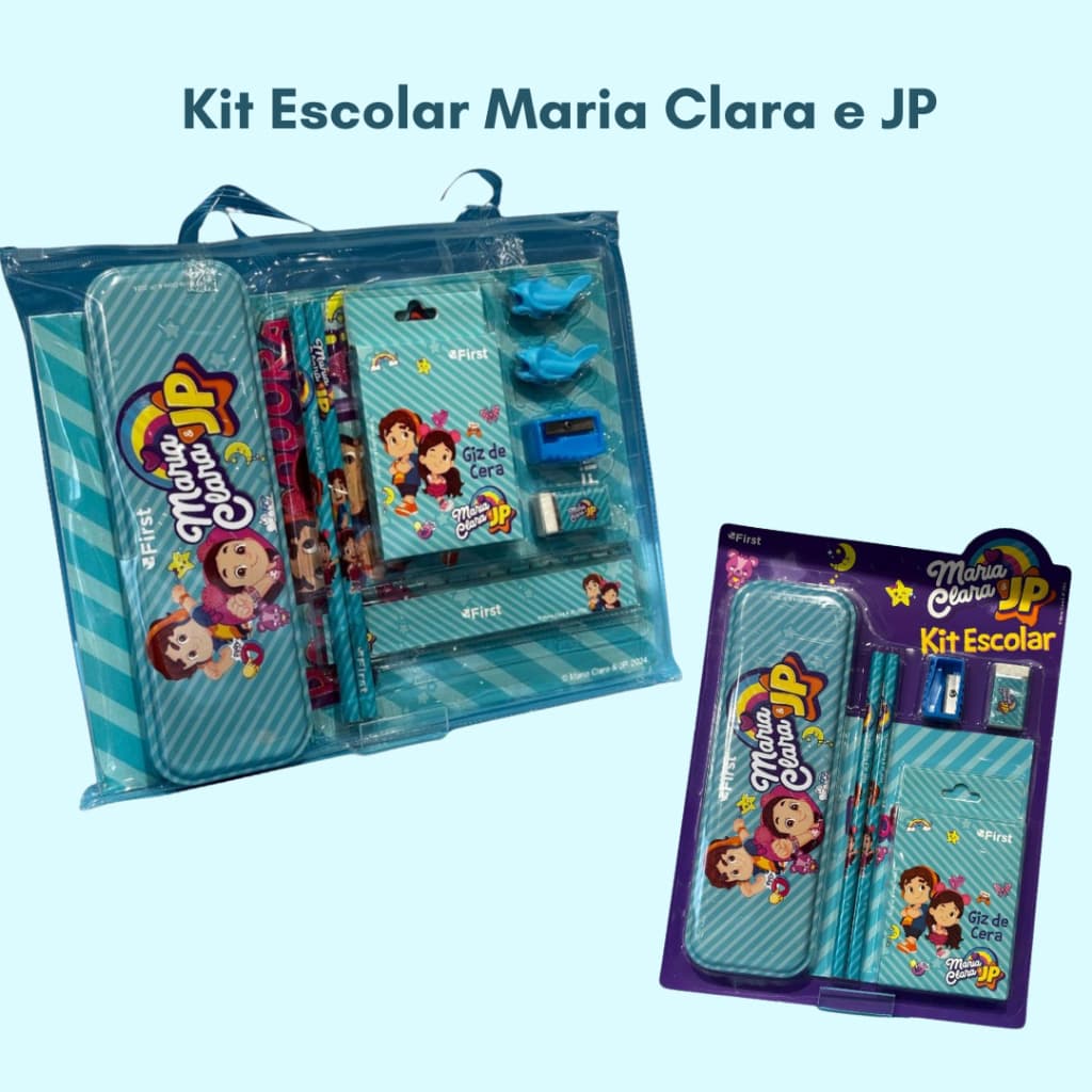 Kit Escolar Maria Clara e JP com Estojo e Acessórios Completo