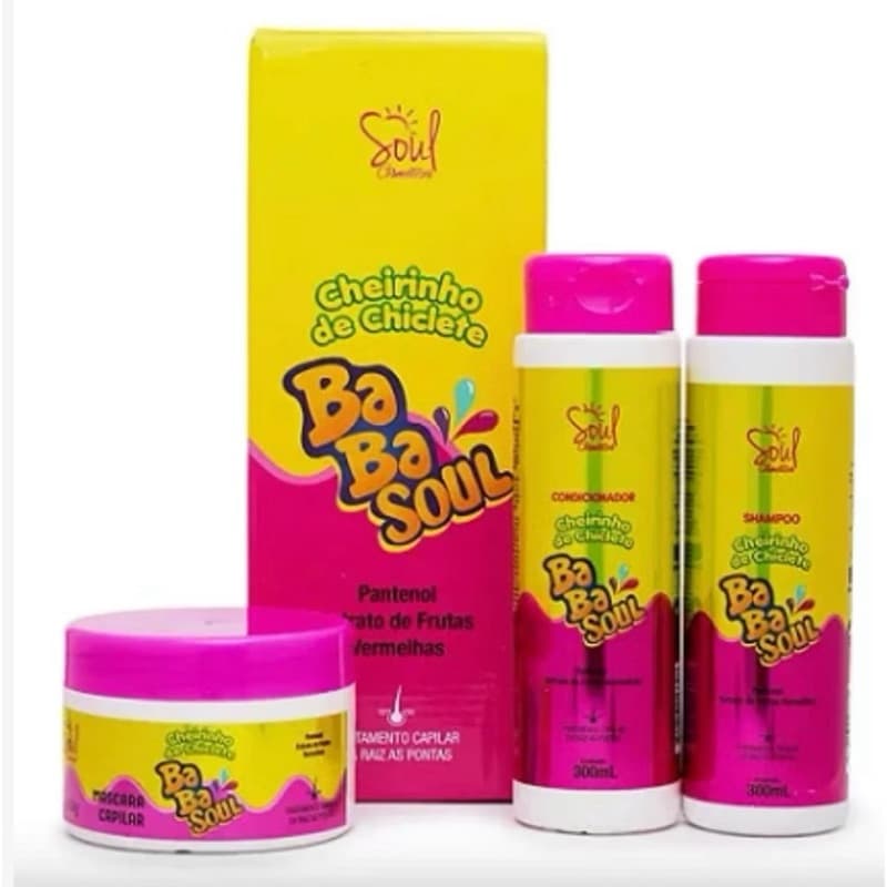 Kit Capilar Shampoo Condicionador E Mascara Hidratação BabaSoul Cosméticos