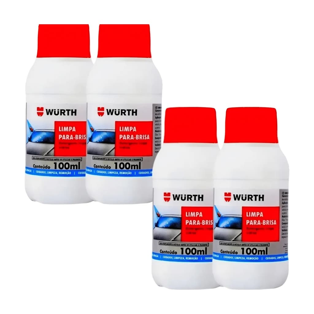 Limpa Parabrisa Concentrado Wurth Kit com 4 Unidades Envio Imediato