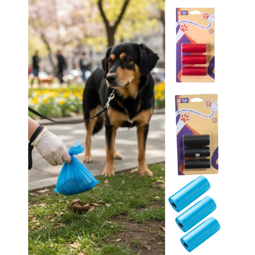 Saquinho de lixo Multiuso Higiênico Portátil Biodegradável para Cachorro Cães PET