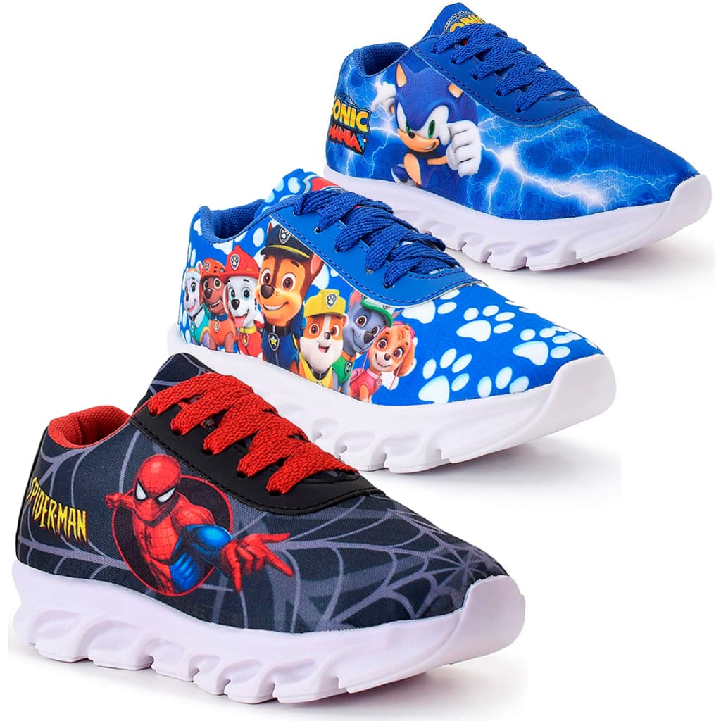 Kit 3 Tênis Infantil Menino Casual Super Leve e Macio Lançamento Panfy