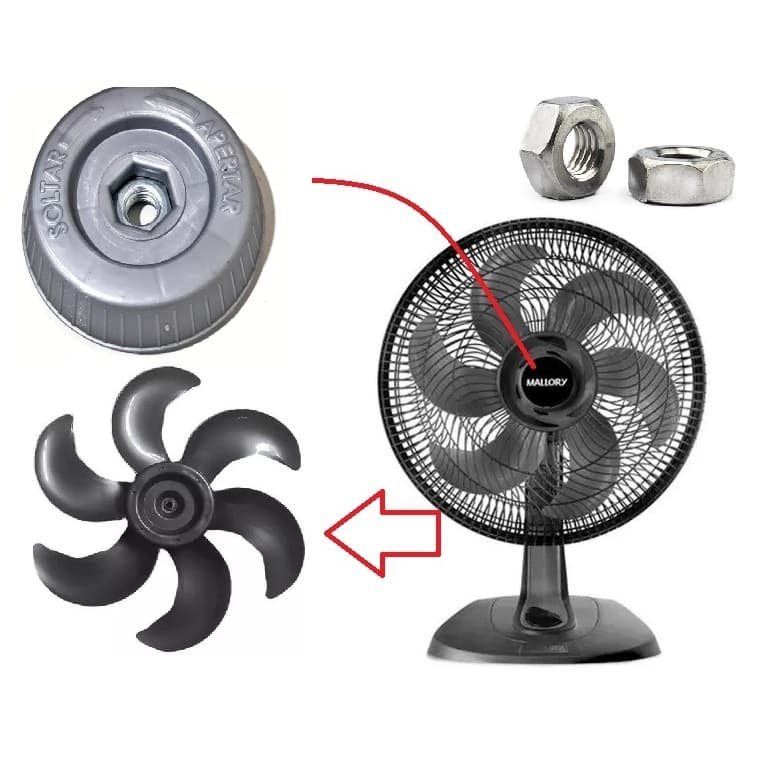 Porca de Fixação da Hélice Ventilador Mallory 30 a 50cm