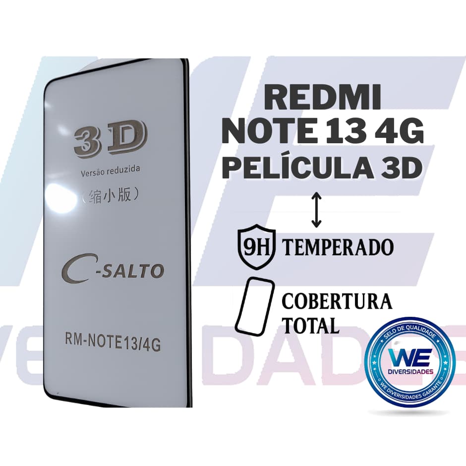 Xiaomi Redmi Note 13 4G Película Vidro Temperado 3D