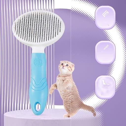 3 Pcs Escova Para Remover Pelo De Gato E Cachorro Design De Dentes Concentrados Limpeza Rapida E Confortavel Para O Pet