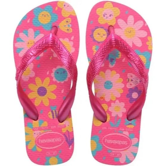 Havaianas Infantil Menina Kids Flores Original Sandália Confortável Antiderrapante para Praia
