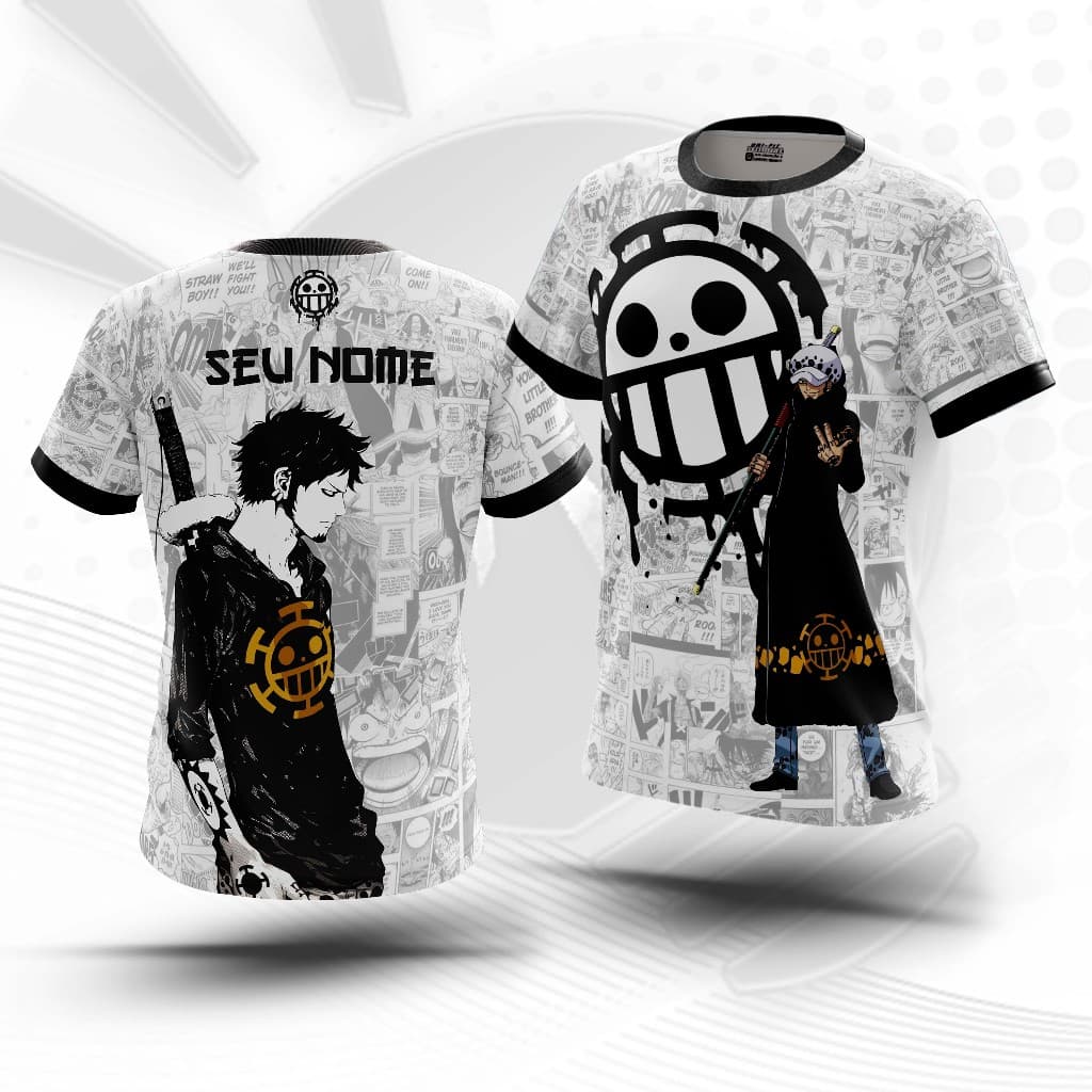 Camiseta camisa dry fit premium tshirt Anime One Piece JAPÃO TRAFAGAR LAW masculina unisex