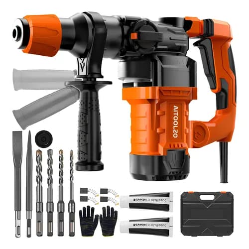 Kit Martelete Rompedor Perfurador De Concreto 2200w Aitoolzo Laranja
