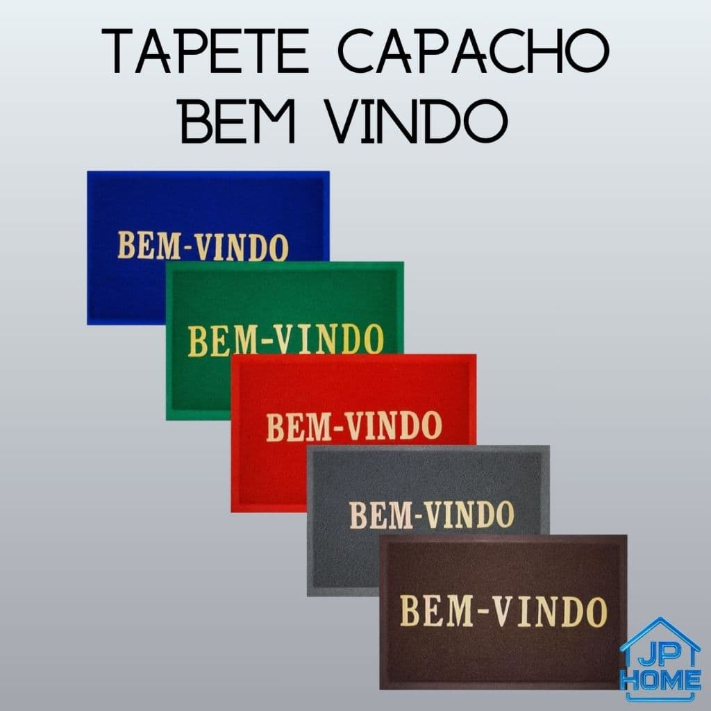 Tapete Capacho Bem Vindo Capacho Emborrachado Antiderrapante Pvc  60x40 Para Porta De Entrada