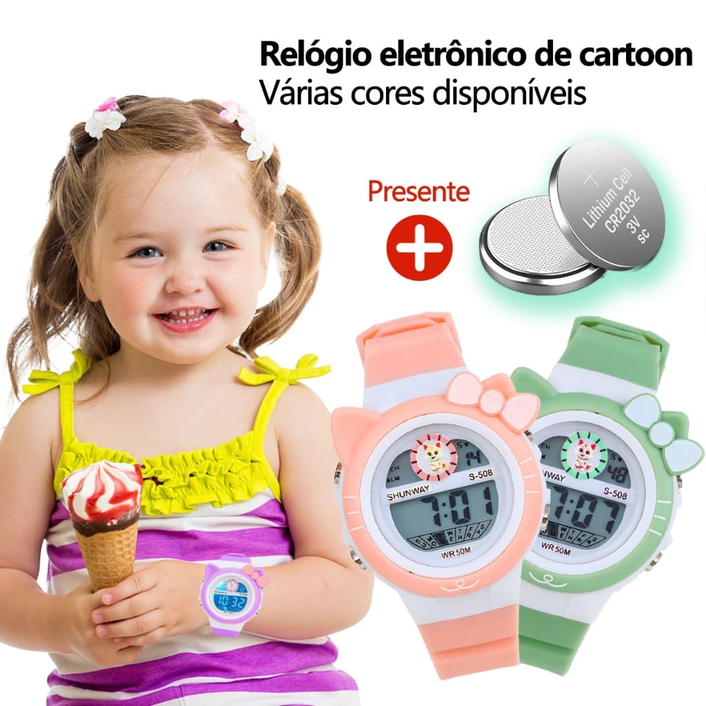 Relógio Digital Infantil Presente À Prova D'Água Relógios Eletrônicos Adequado para Meninos e Meninas