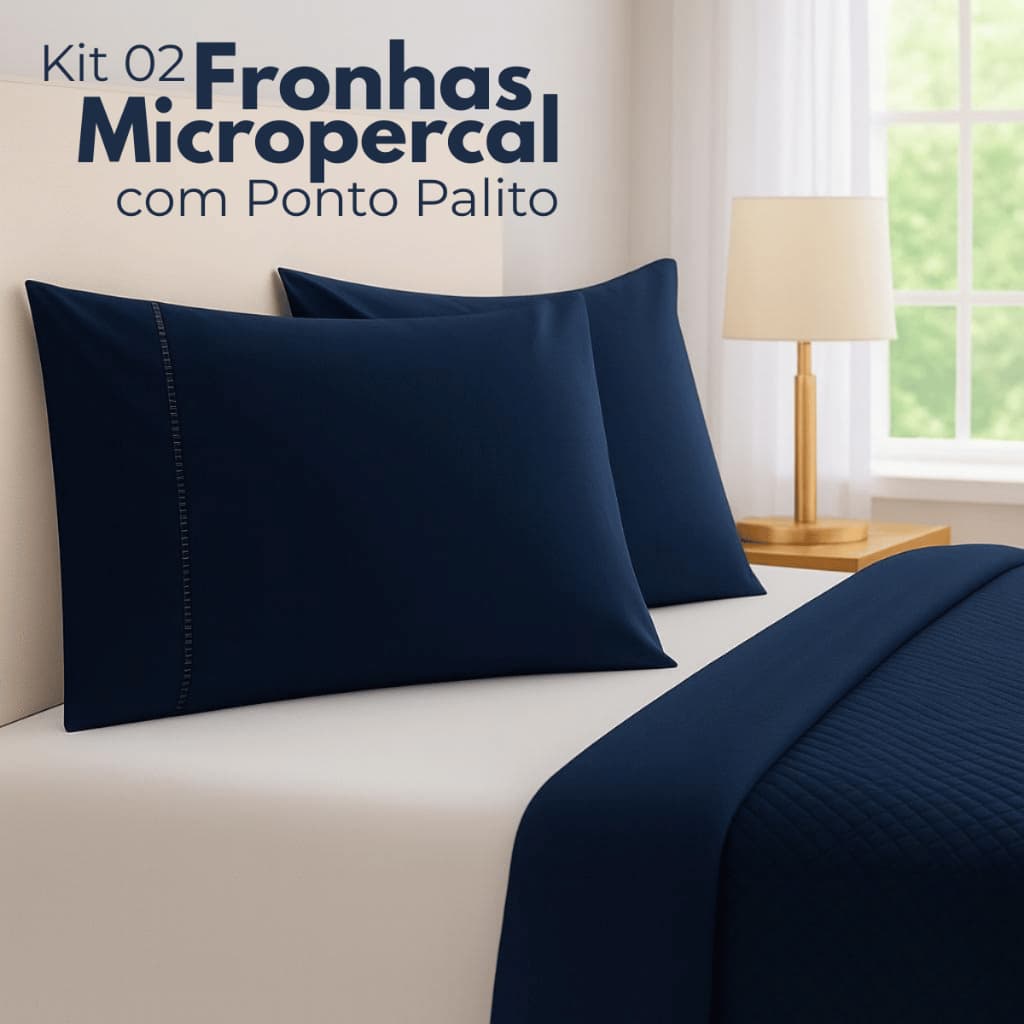 Par De Fronha 400 Fios 70x50cm Com Ponto Palito E Toque Acetinado Preço Baixo Não Faz Bolinha