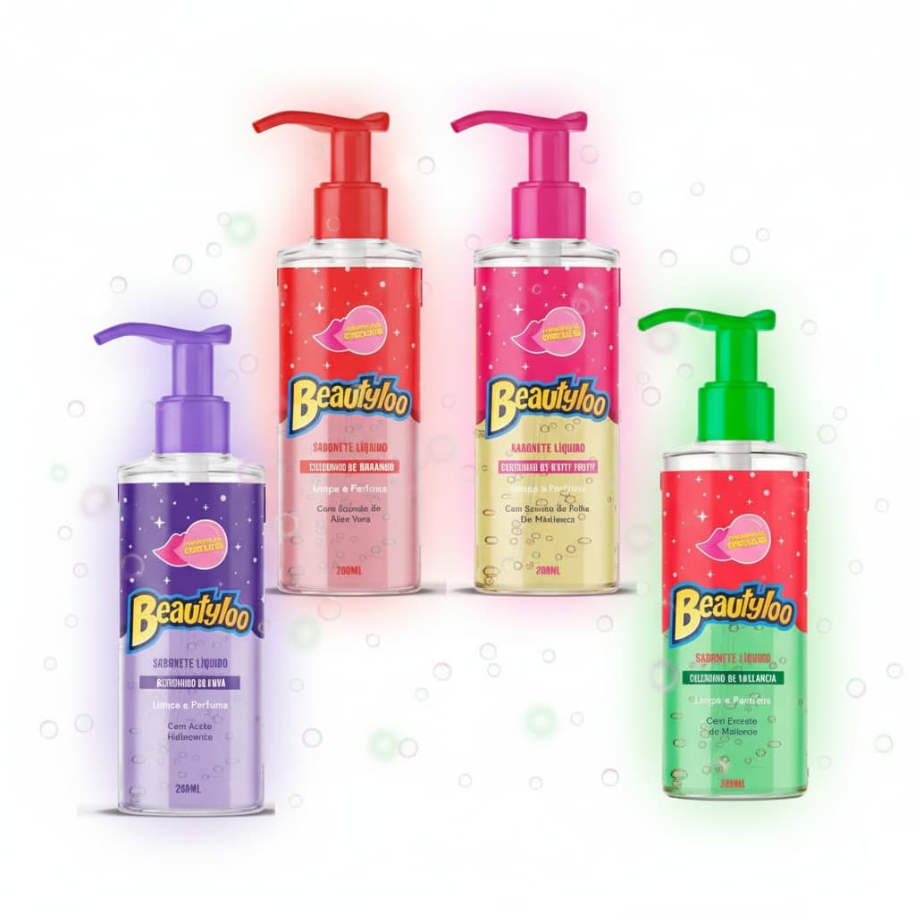 Kit Gel de Limpeza Beautyloo Cheirinho de Chiclete Face Beautiful 200ml