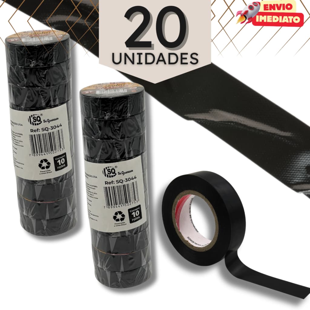 Fita Isolante 5m Antichama - Eletricista Residencial - 10, 20 ou 50 unidades