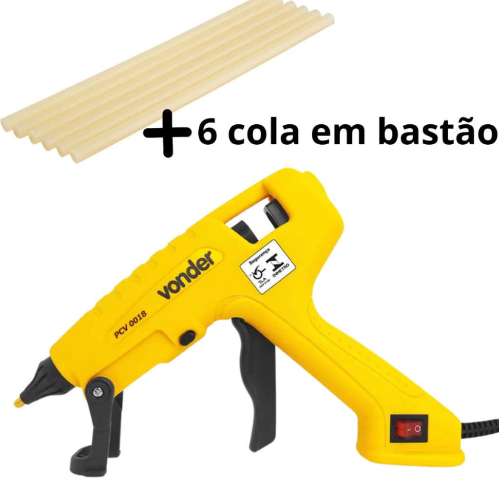 Kit Pistola De Cola Quente 12mm + 6 Bastão De Cola Para pistola PCV018 Vonder