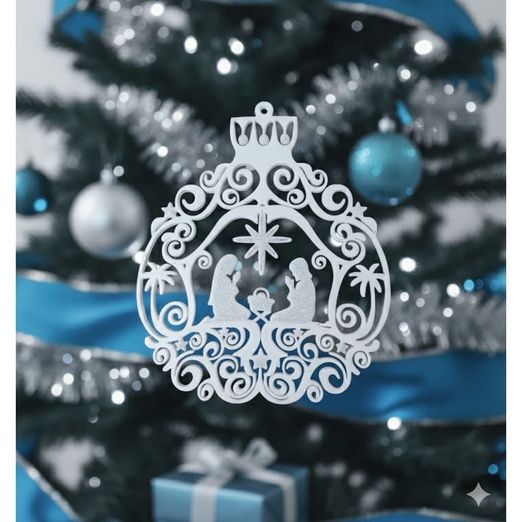 Ornamento Bola Presépio Natalino feito em impressão 3D PLA - Decoração Artesanal e Encantadora