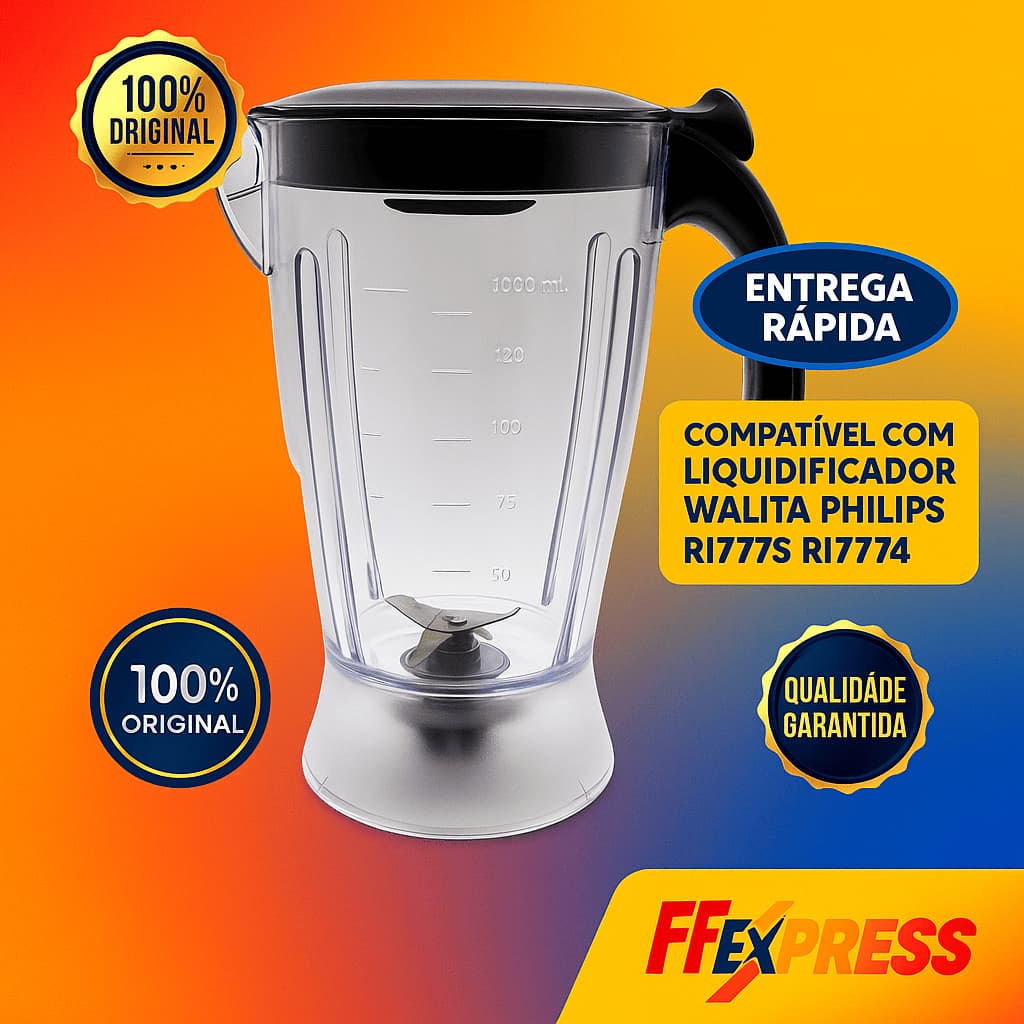 Copo Liquidificador Walita Philips Ri7775 Ri7774 Preto