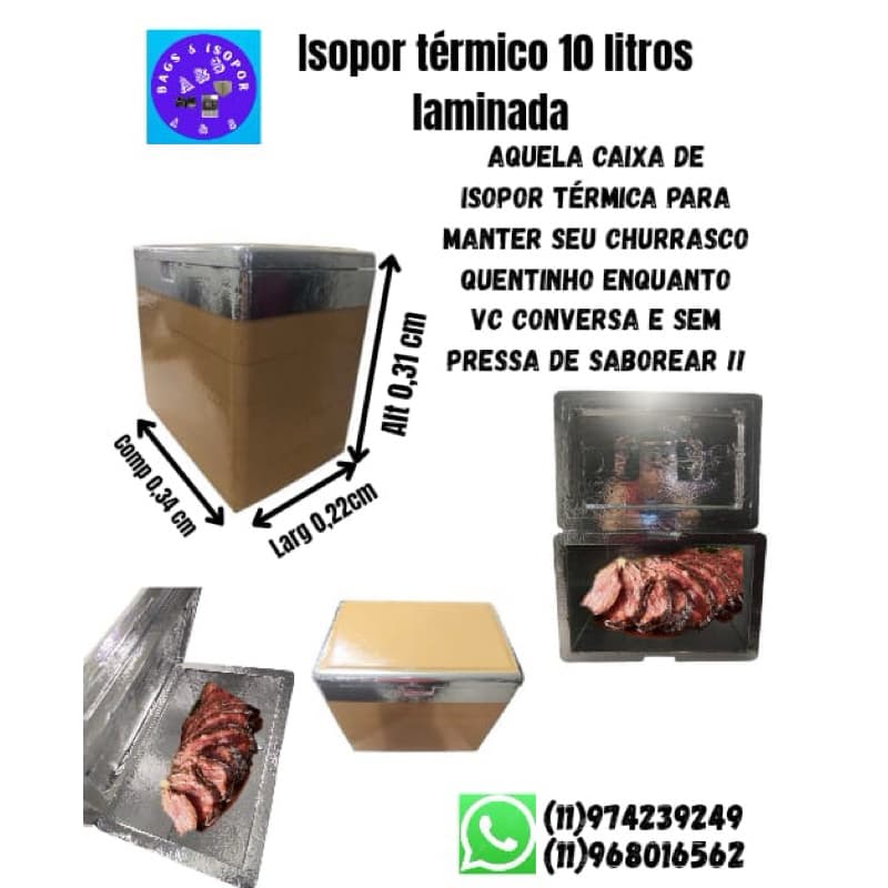 Isopor térmico de 10 litros para churrasco!!!