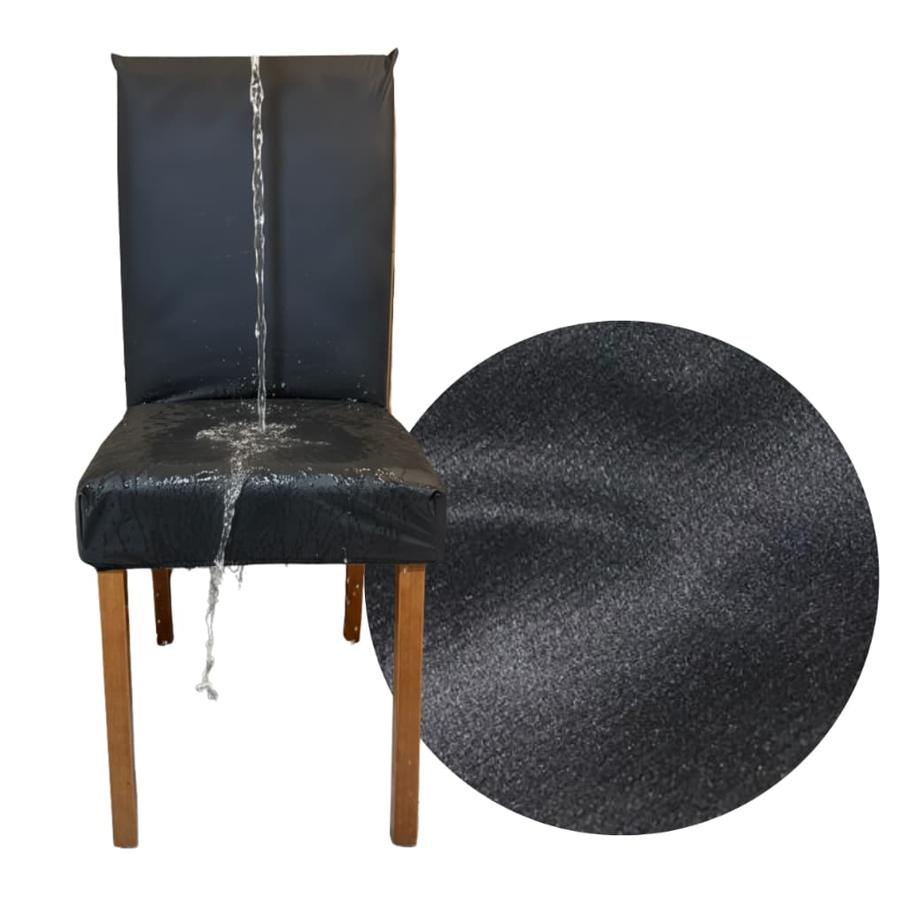 Kit Capas de Cadeira em Couro Sintético Impermeável Encaixe Perfeito Preto