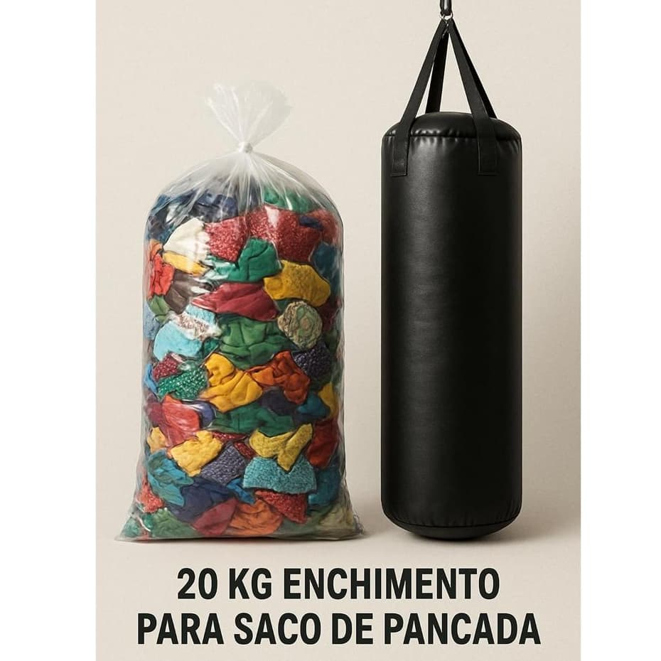 20 QUILOS RETALHOS PARA ENCHER SACO DE PANCADA/20KG ENCHIMENTO SACO DE BOXE 90CM *APENAS O ENCHIMENTO*