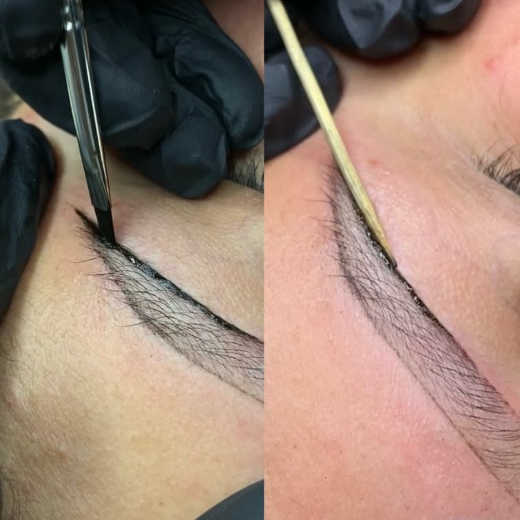 Pincel Keramik + 100 Palitos Para Aplicação de Henna e Alinhamento