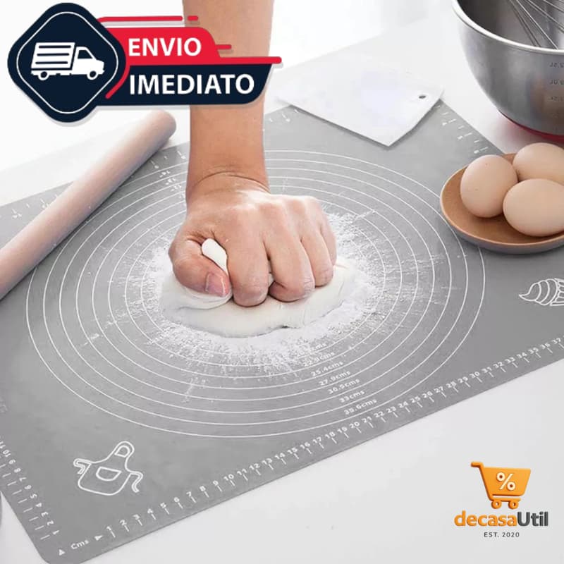 Tapete Tábua Culinário Com Medidas Antiaderente Silicone Medidor de Massas
