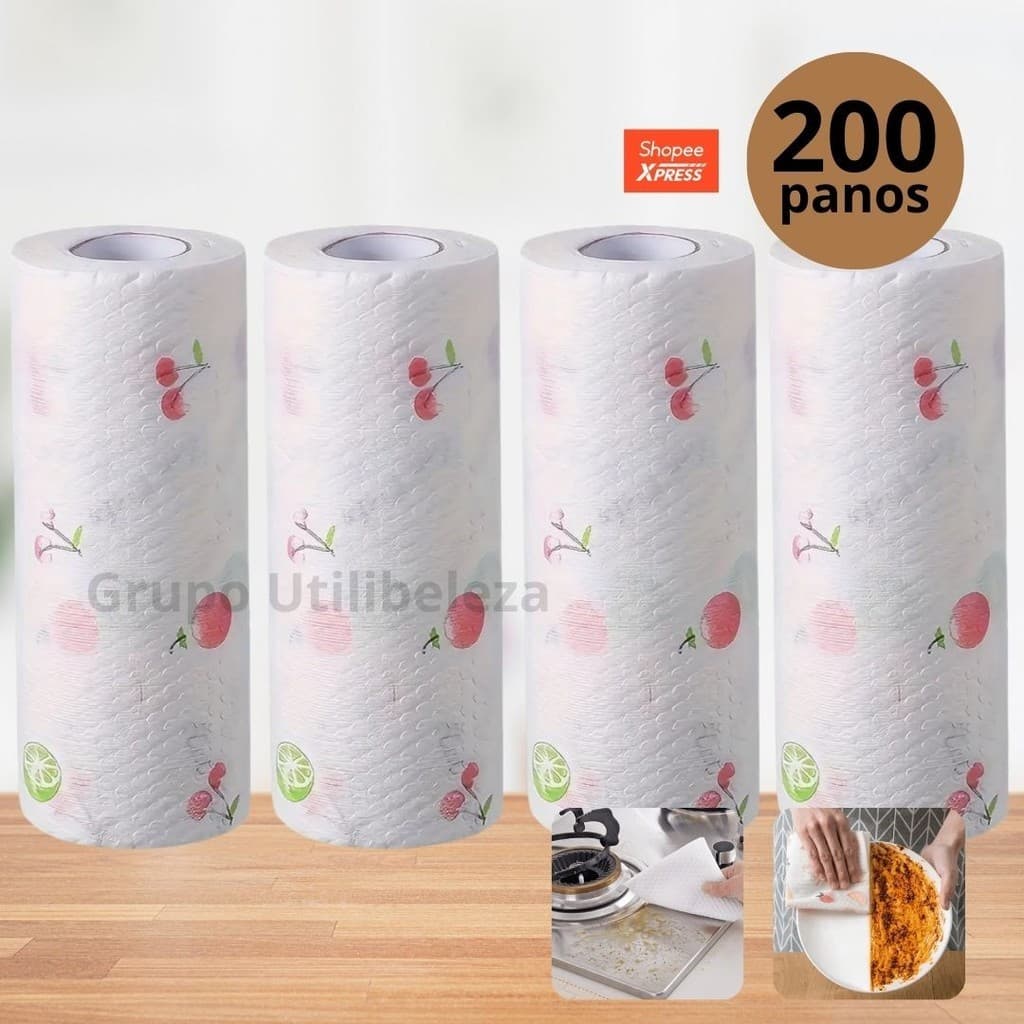 Rolo Pano Multiuso Antibacteriano Para Cozinha Antibactérianos