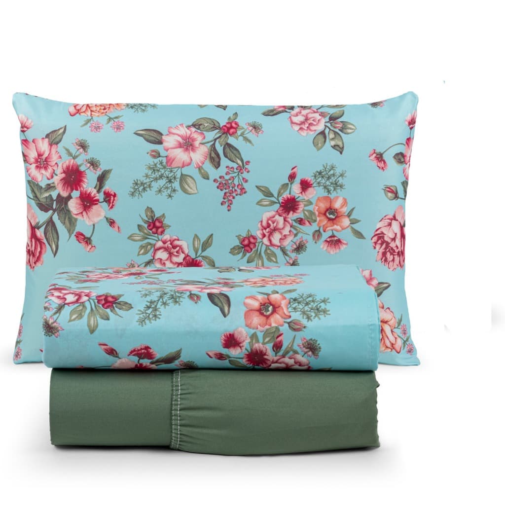 Jogo De Lençol Cama Queen 4 peças Estampado 400 Fios Black Friday