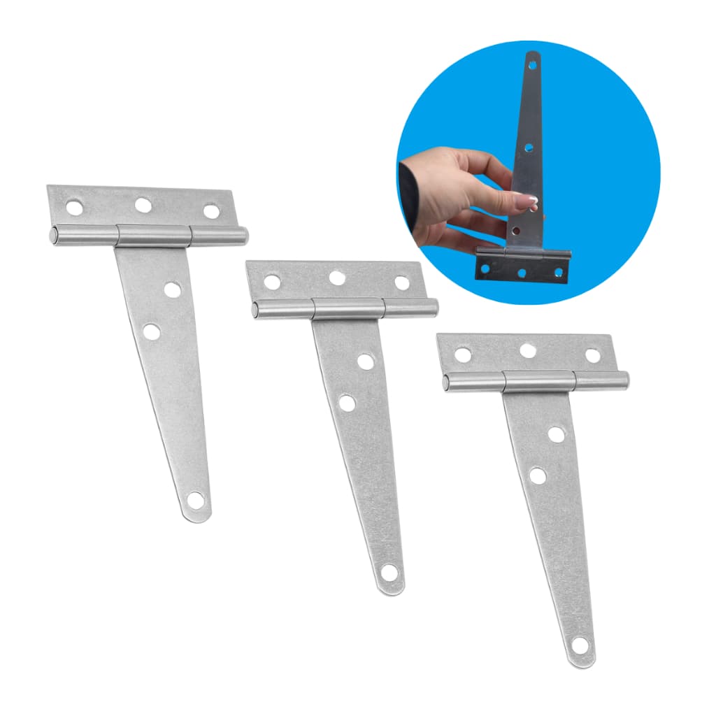 3 Dobradiças Leme Leve Metal 15cm 8 Polegadas Para Portão