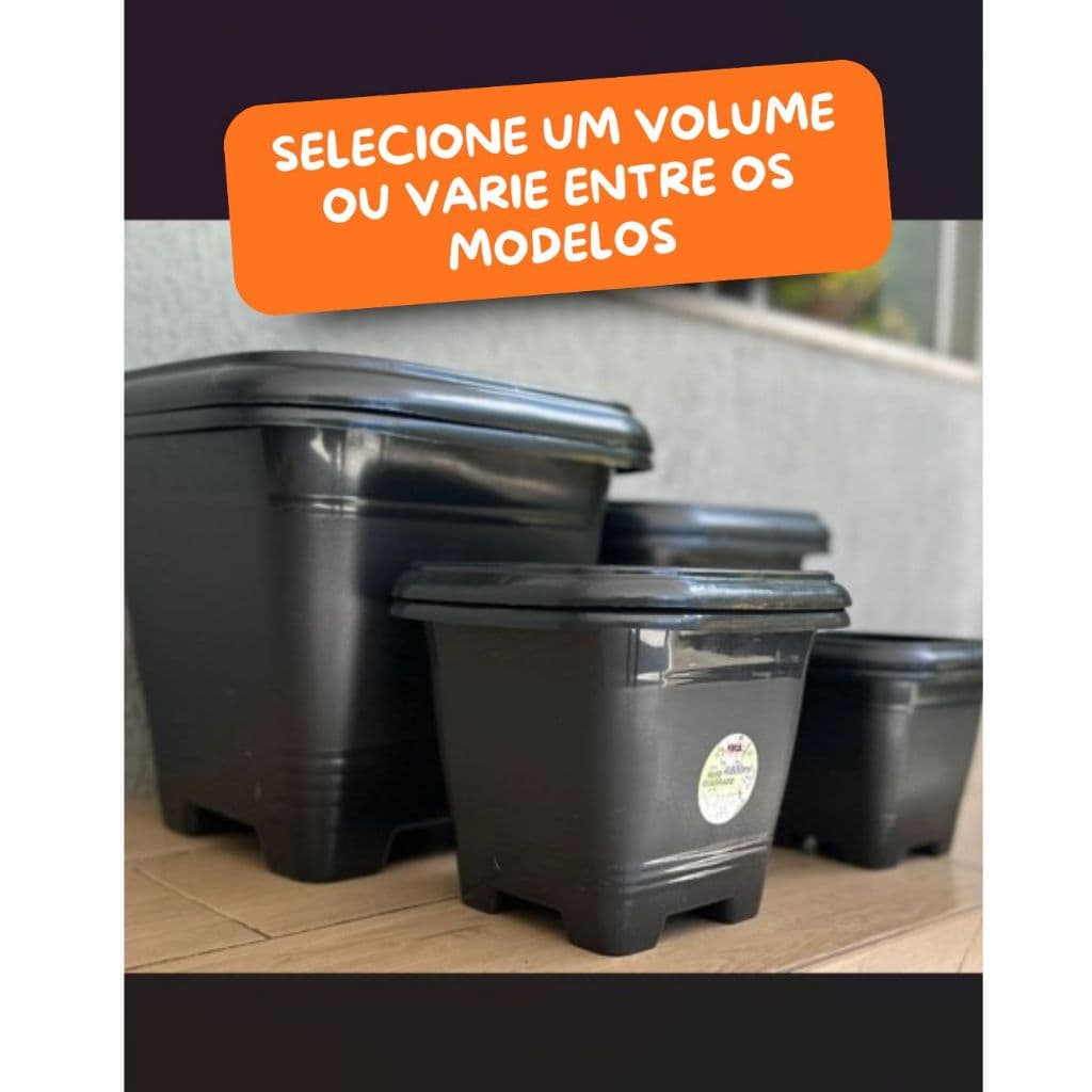 KIT 10 VASOS PARA PLANTAS QUADRADOS - DIVERSOS VOLUMES