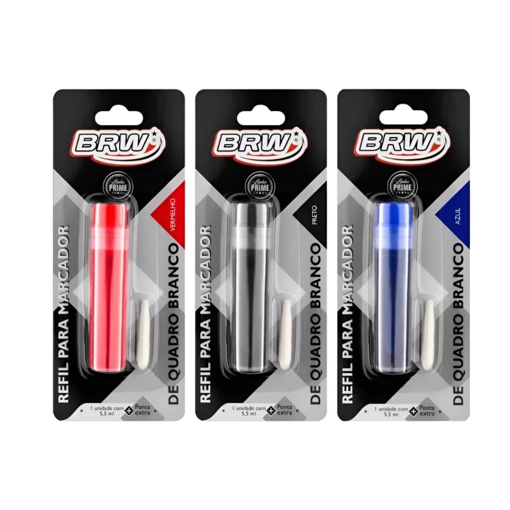 Refil de Tinta BRW para Pincel Marcador de Quadro Branco – Cor Vibrante
