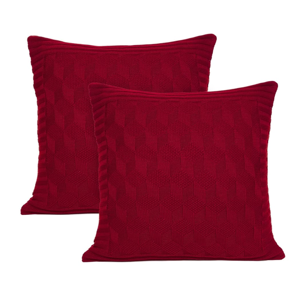 Kit 2 Capas de Almofadas Tricot Decorativa Sofá Cama Efeito 3D