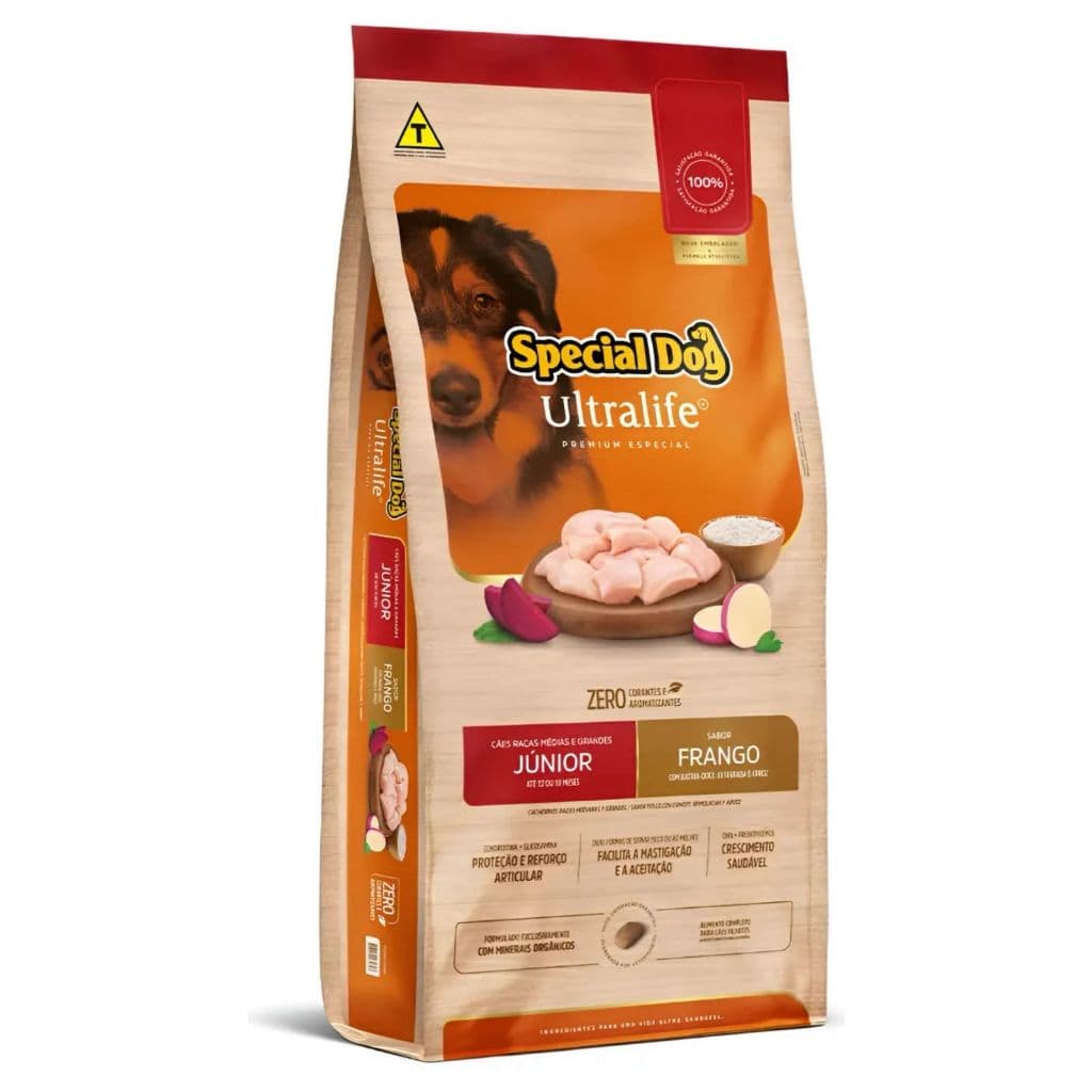 Ração Special dog ultralife jr 15kg com batata doce e beterraba