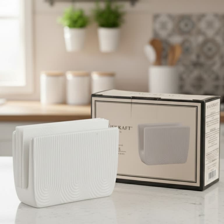 Porta Guardanapo de Cerâmica Branco 12 cm | Design Moderno para Mesa Posta