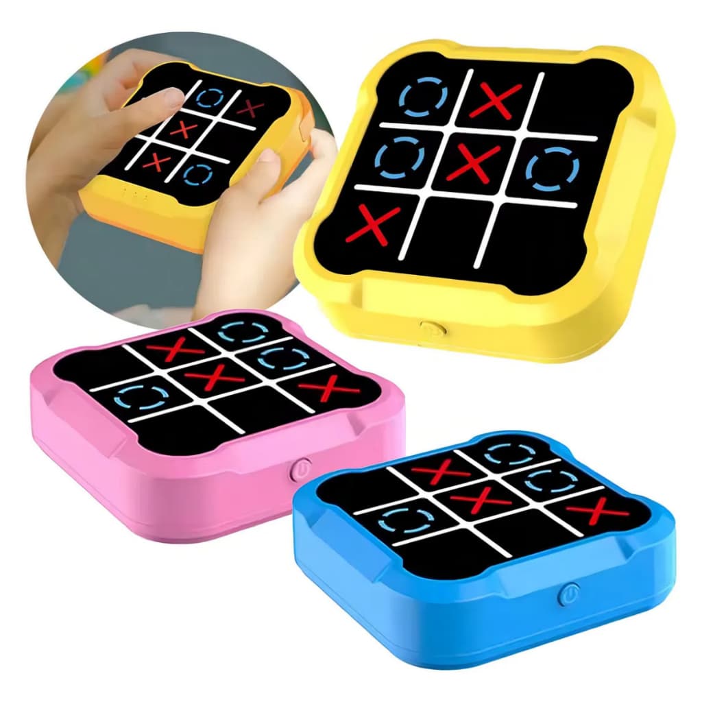Jogo da Velha Eletrônico Brinquedo Educativo Interativo 3 em 1 Recarregável Lógica, Concentração