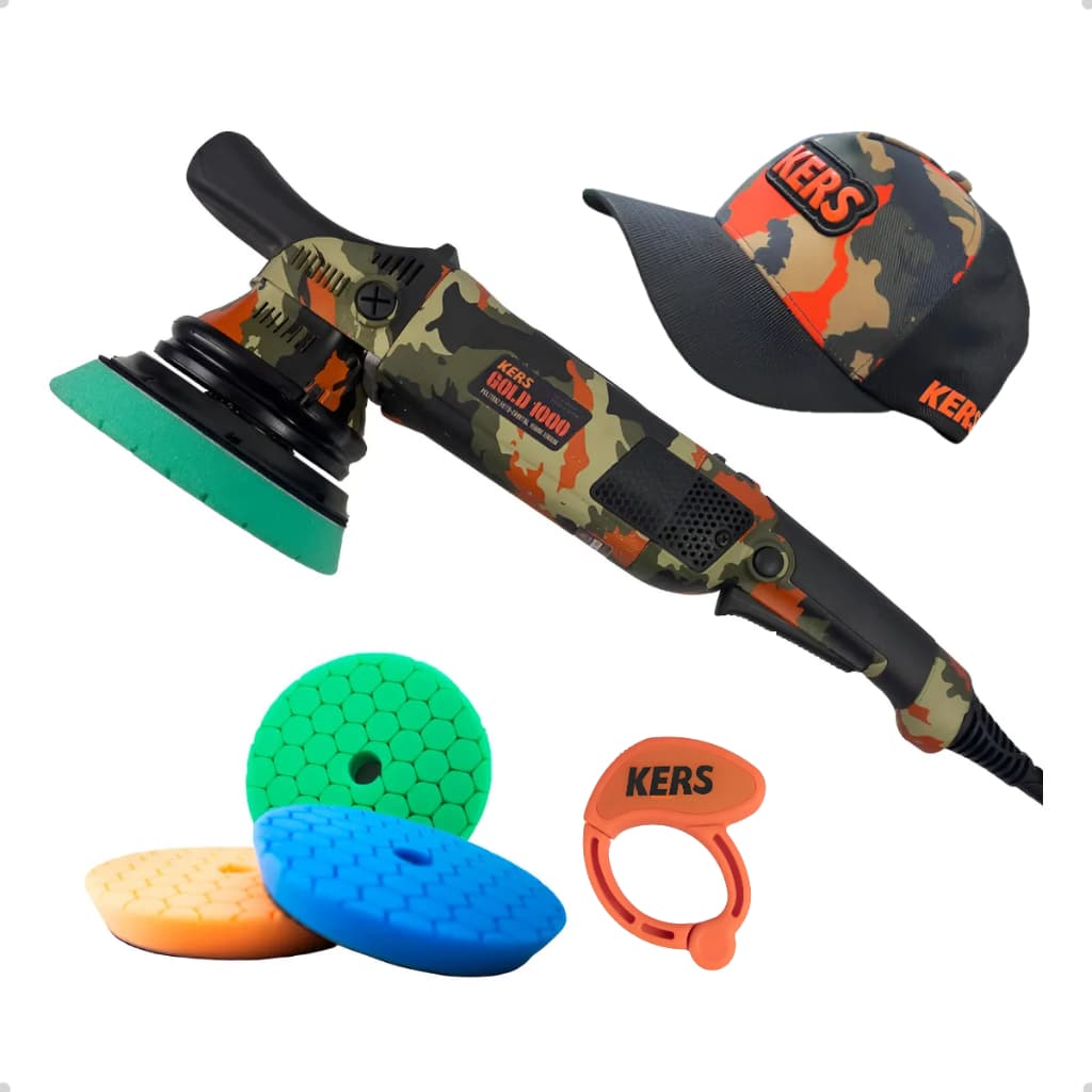 Kers Politriz Roto Orbital Camuflada 5 15mm 220v Gold 1000 Verde-musgo + Brinde