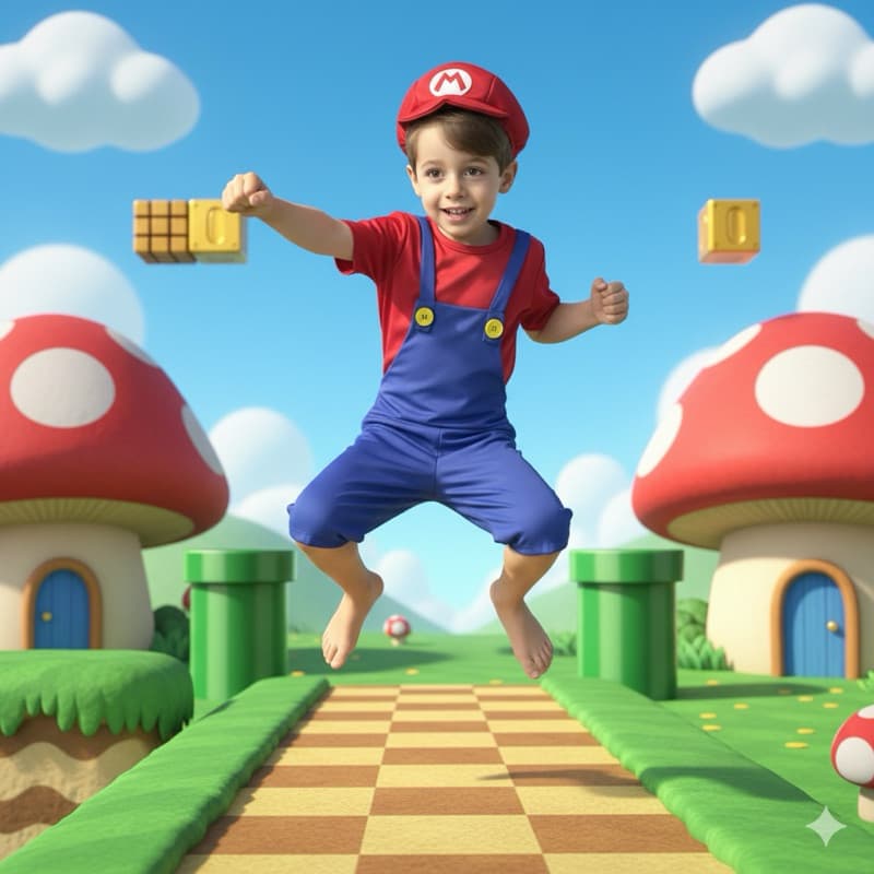 Fantasia Infantil com Chapéu Super Mario World – Envio Imediato
