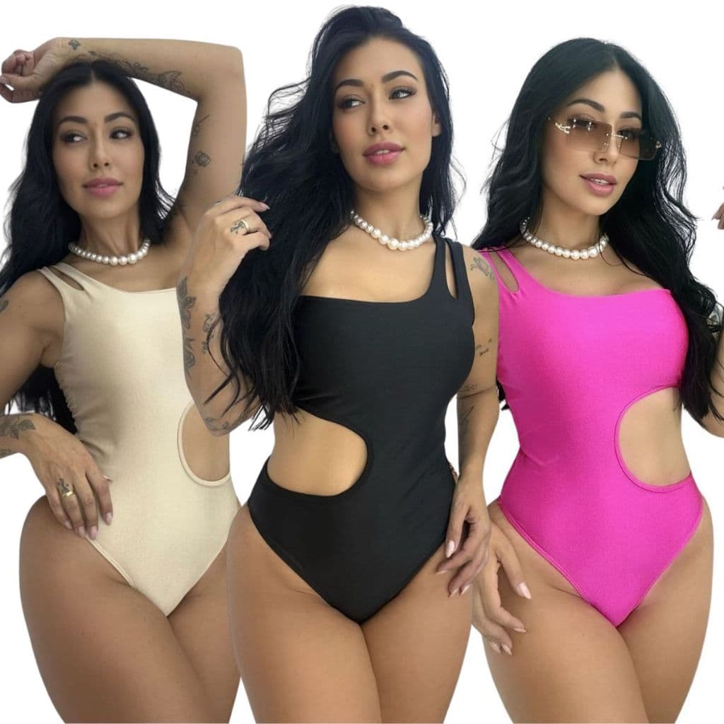 Body maiô feminino ombro só 1 recorte na lateral mula manca Blogueira Alças Moderno Tendência Blogueirinha Ano Novo