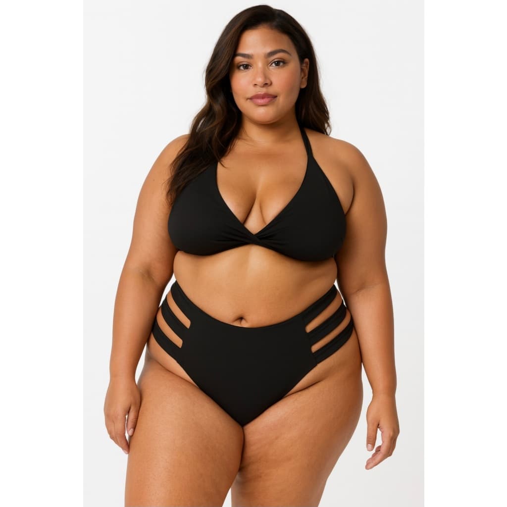 Conjunto De Biquini Plus Size 3 Tiras Suplex Com Bojo
