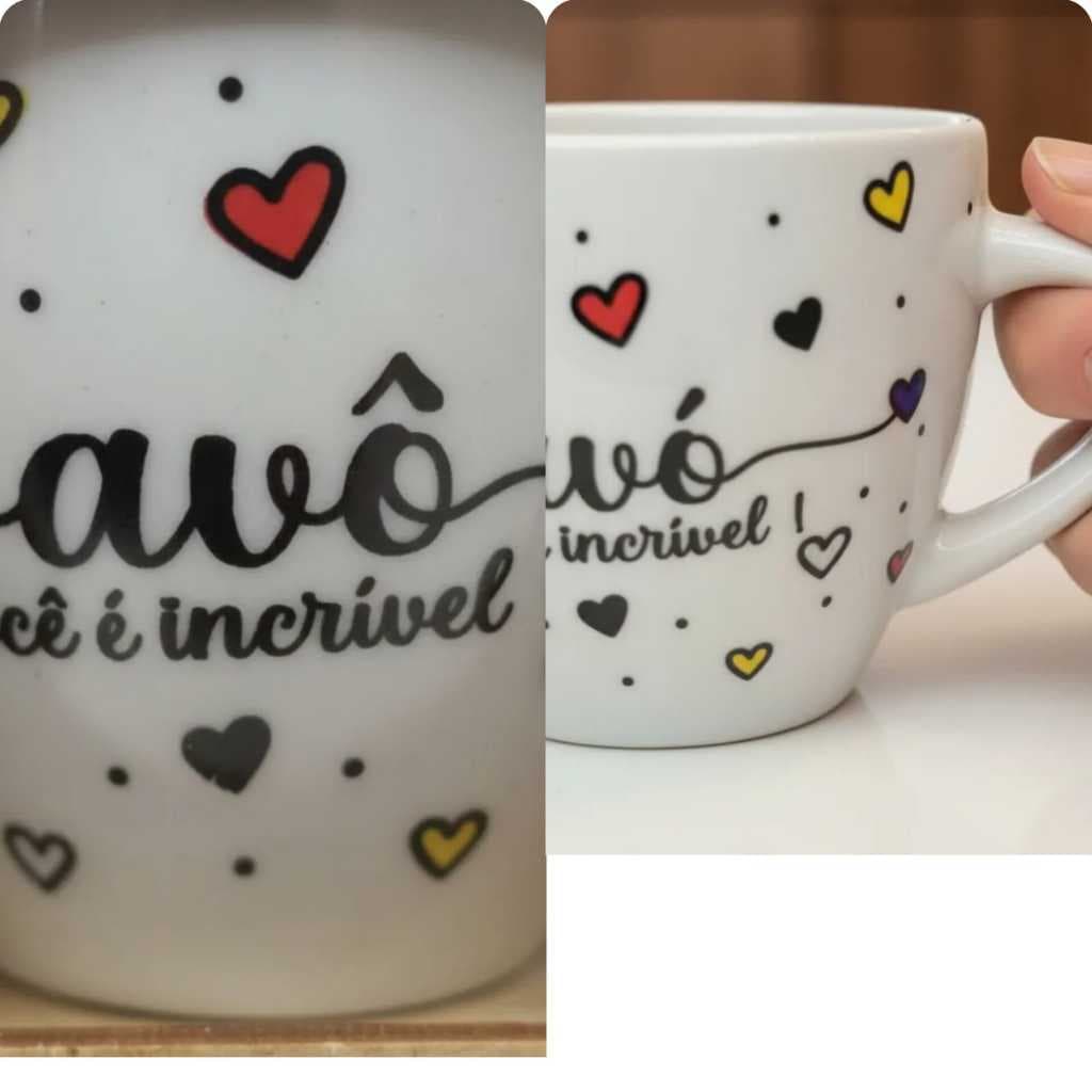 2- Xícara Pequena Personalizada para Avô e Avò – Ótima para Presentear