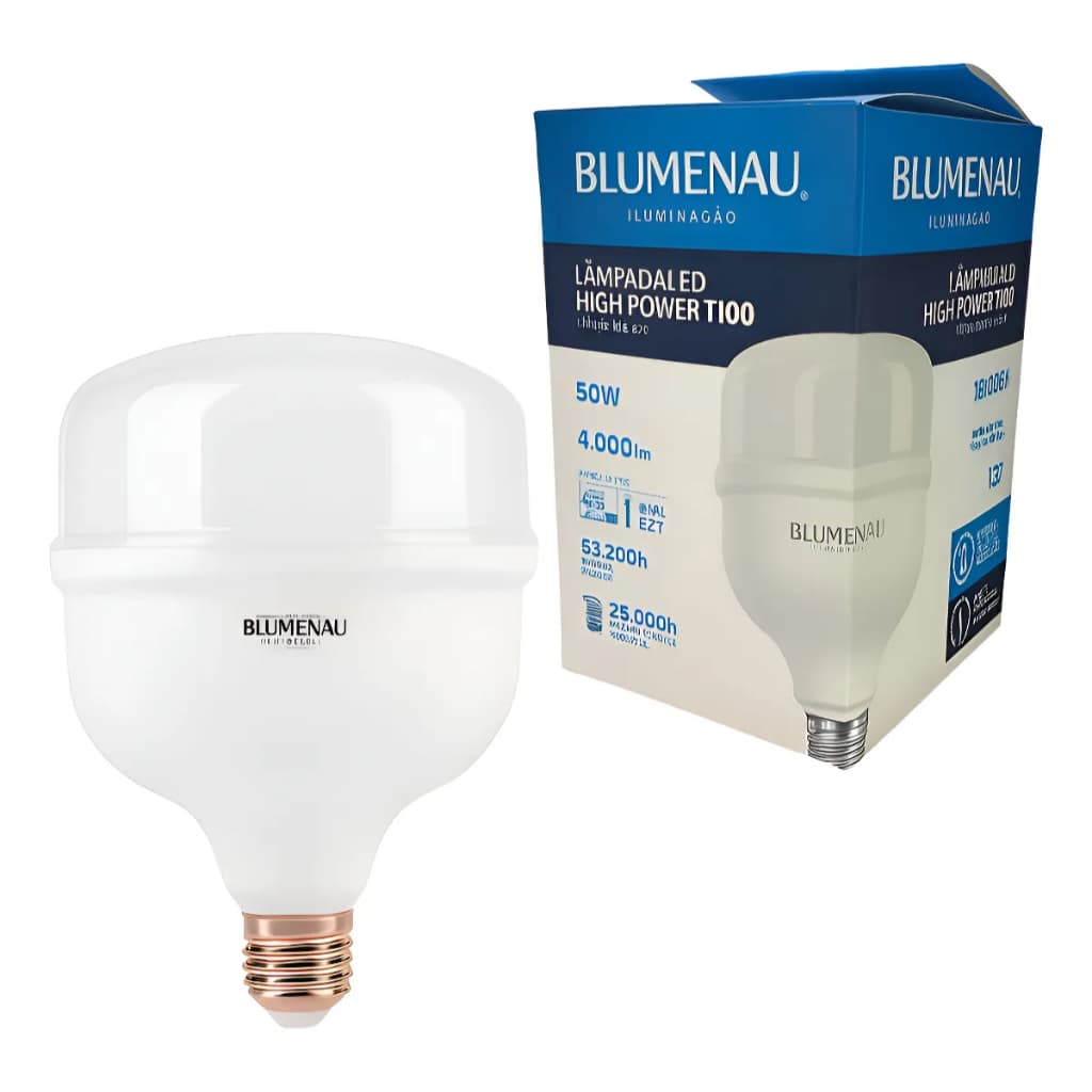 Lâmpadas Led High Power 50w 6500k Branco Frio E27 - Forte Branco-frio