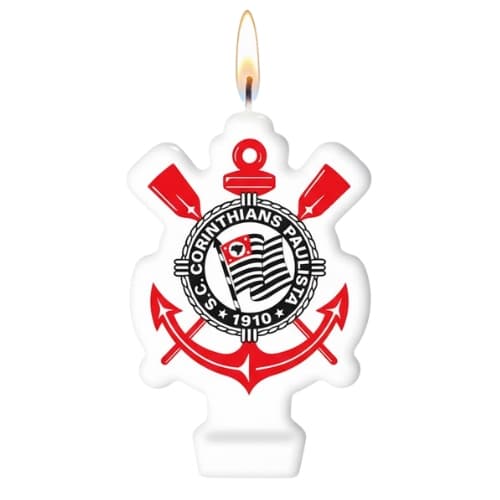 Vela Corinthians Para Bolo Festcolor Ideal Para Festa Temática de Aniversário Futebol