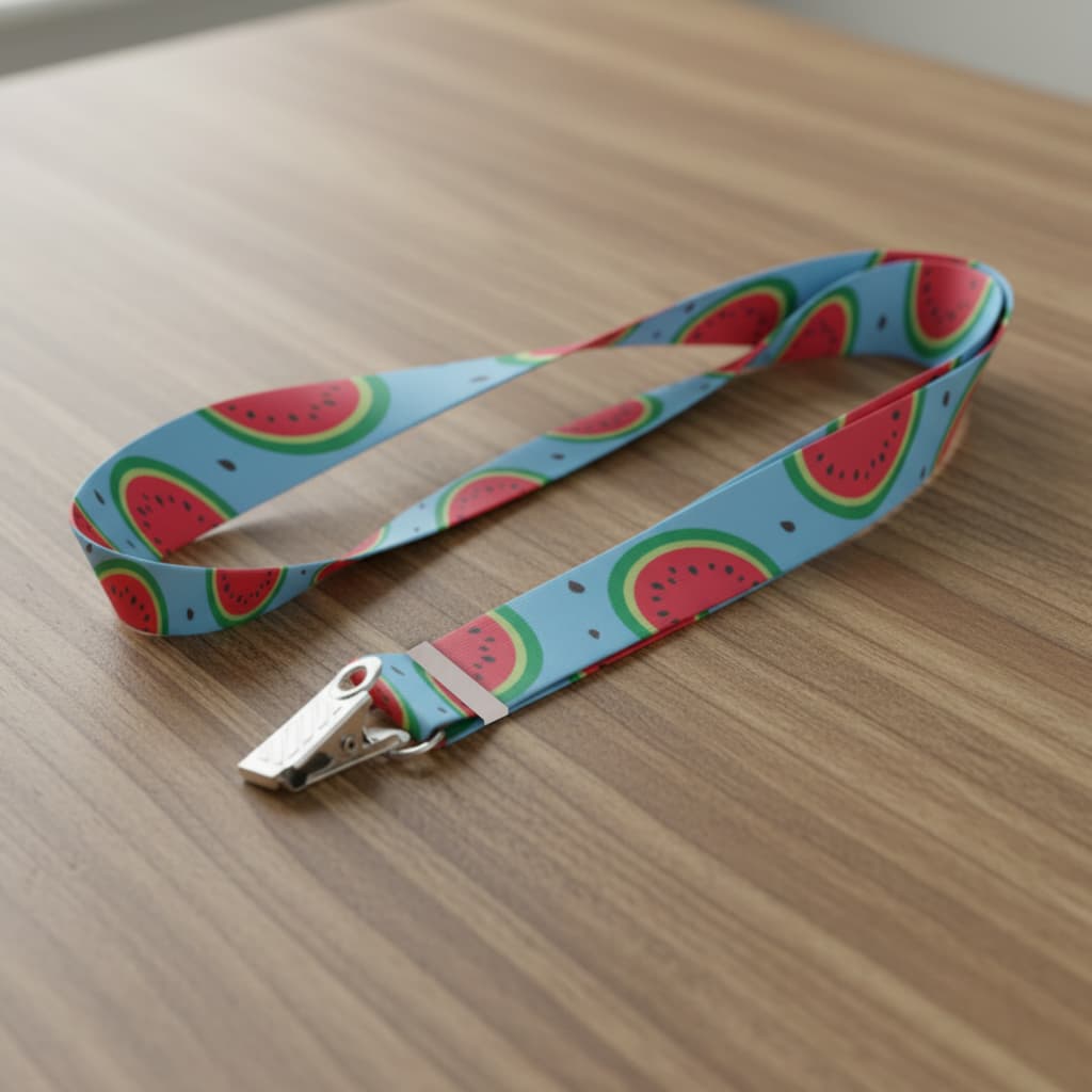 Cordão Desenhos de Melancia Personalizado Porta Crachá